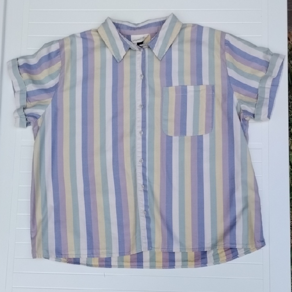 Universal Thread Kids Pastel Striped Button Down Shirt